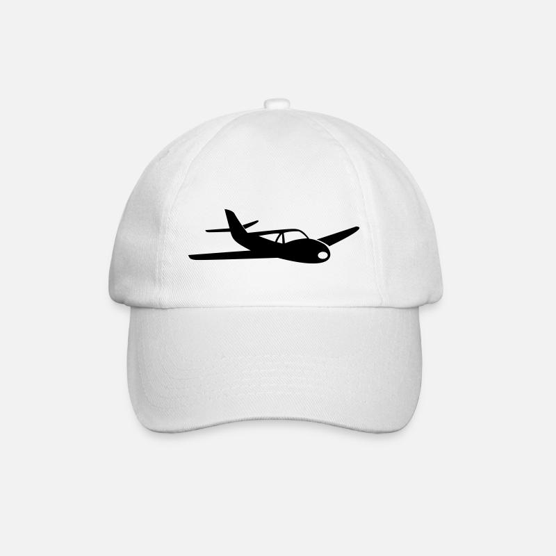 Kleines Sportflugzeug - Baseballkappe - Weiß/Weiß