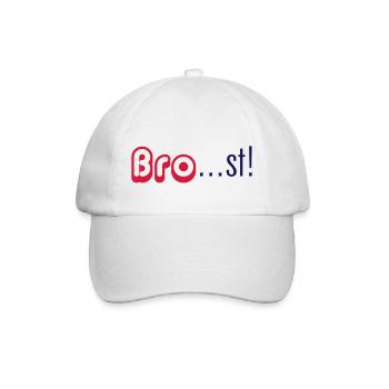 Bro...st Brost Prost Salute Zum Wohl Vektor Vector - Baseballkappe - Weiß/Weiß - Vorne