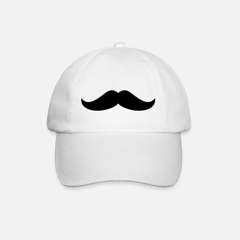 Mustache - Baseballkappe - Weiß/Weiß