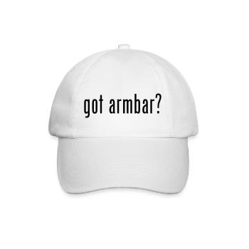 brazilian jiu jitsu bjj got armbar - Baseball Cap - white/white - Front