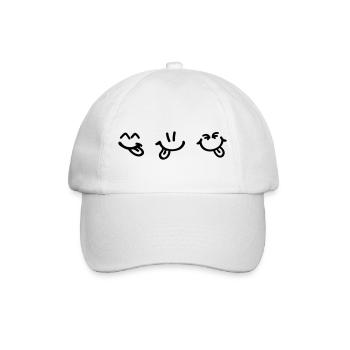 happy_smileys_f1 - Baseball Cap - white/white - Front