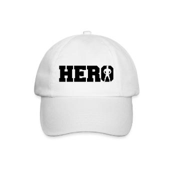 Super Hero Logo - Baseballkappe - Weiß/Weiß - Vorne