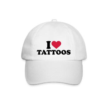 I love Tattoos - Casquette classique - blanc/blanc - Devant