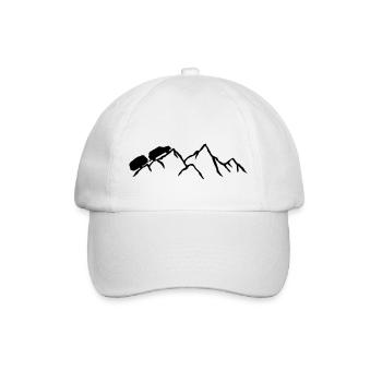 monts montagnes caravane silhouette de la voiture de lampad - Casquette classique - blanc/blanc - Devant