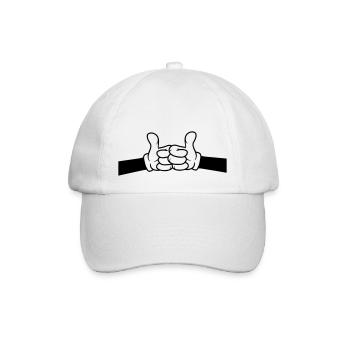 Brofist thumbs up comic - Baseball Cap - white/white - Front