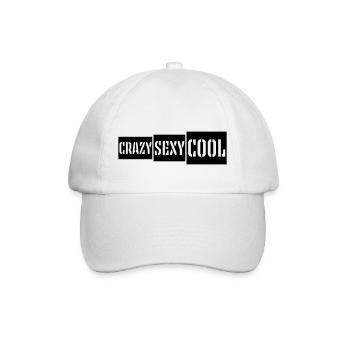 crazy sexy cool design - Baseball Cap - white/white - Front
