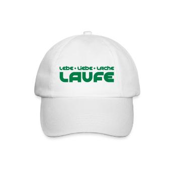 Lebe, liebe, lache, laufe - Baseballkappe - Weiß/Weiß - Vorne