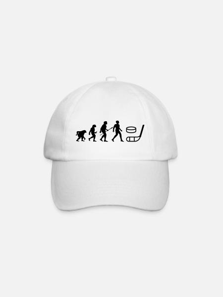 Cooles "Evolution Ice Hockey Shirt“ Design - Baseballkappe - Weiß/Weiß