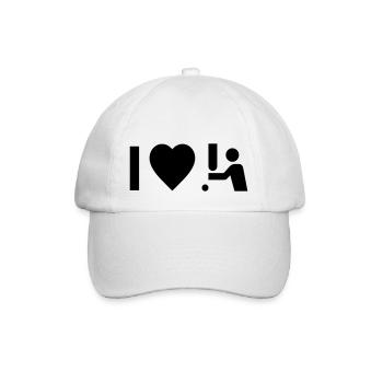 Design cool « I Love Cricket » pour lui et elle - Casquette classique - blanc/blanc - Devant