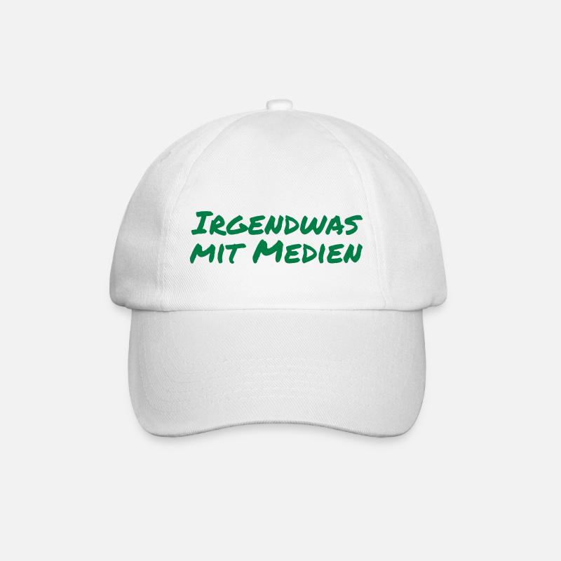 Something with media - Baseball Cap - white/white