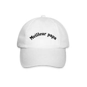 MEILLEUR PAPA - Casquette classique - blanc/blanc - Devant