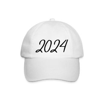2024 Jahreszahl Datum Zahl Anno Kalenderjahr USA - Baseballkappe - Weiß/Weiß - Vorne