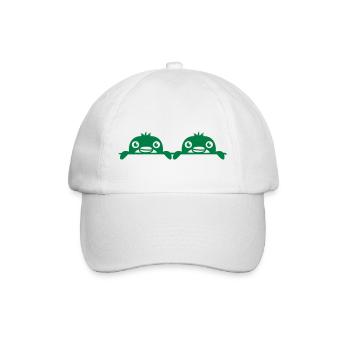 2 penguins friends peeking out from behind the wall Team - Baseball Cap - white/white - Front