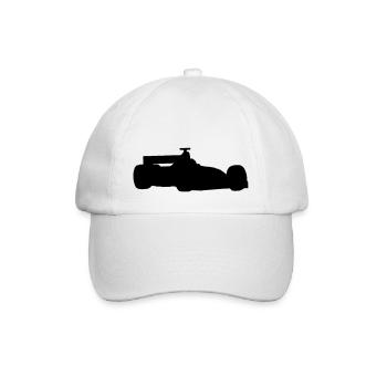 F1 racing car silhouette - Baseball Cap - white/white - Front