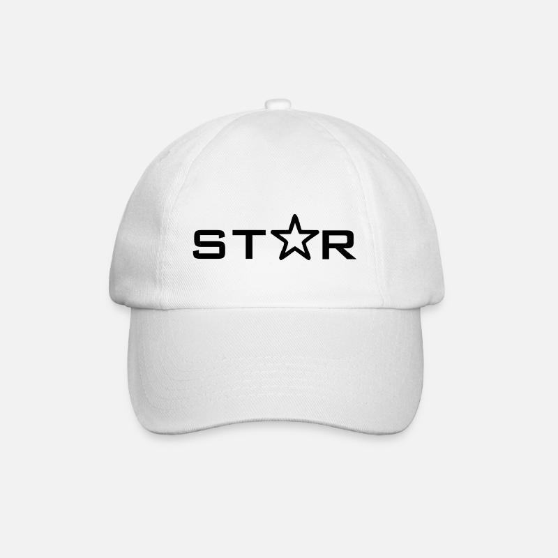 star - Baseballkappe - Weiß/Weiß