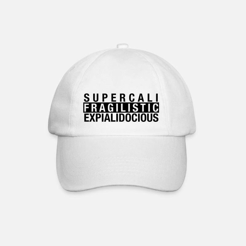 Supercalifragilisticexpialidocious - Baseballkappe - Weiß/Weiß