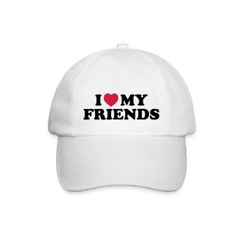 I love my friends - Casquette classique - blanc/blanc - Devant