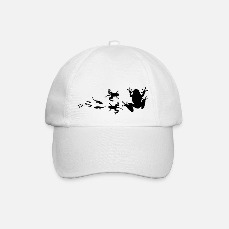 Fröschen_evolution - Baseballkappe - Weiß/Weiß