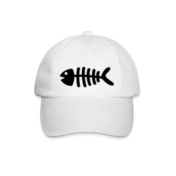 toter_fisch__f1 - Baseballkappe - Weiß/Weiß - Vorne