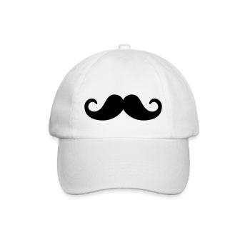 Moustache Bart - Baseballkappe - Weiß/Weiß - Vorne