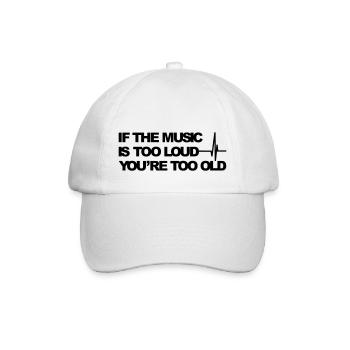 Wenn die Musik zu laut ist - Baseballkappe - Weiß/Weiß - Vorne