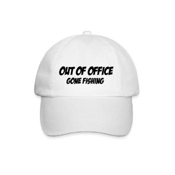 Out of Office, gone fishing - Baseball Cap - white/white - Front