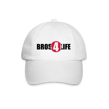 Bros 4 Life Logo Design - Baseballkappe - Weiß/Weiß - Vorne