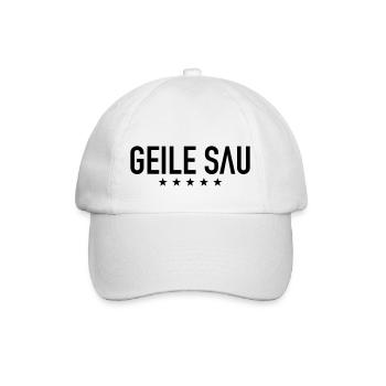 geile_sau__f1 - Baseballkappe - Weiß/Weiß - Vorne