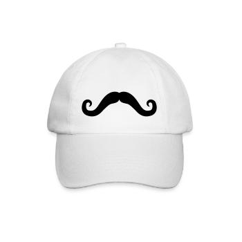 bart locken gesicht haare sir mustache schnurrbart - Baseballkappe - Weiß/Weiß - Vorne