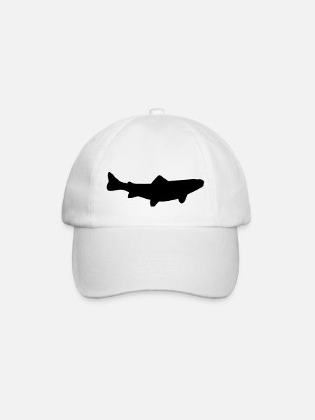 Bachforelle - Fisch - Fish - Baseballkappe - Weiß/Weiß