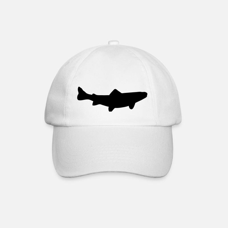 Bachforelle - Fisch - Fish - Baseballkappe - Weiß/Weiß
