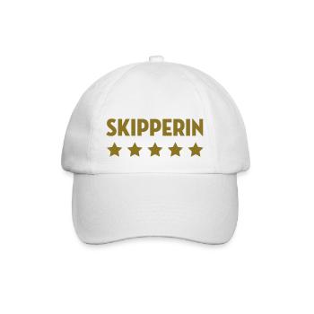 Skipper / Skipperin / Segeln / Windsurfen / Boot - Baseballkappe - Weiß/Weiß - Vorne