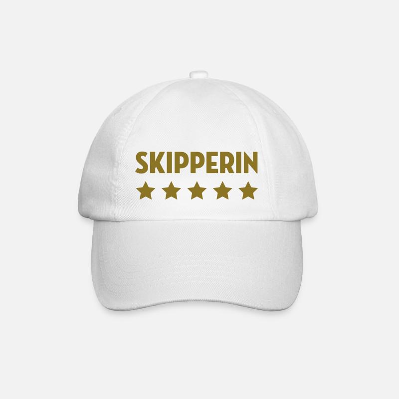 Skipper / Skipperin / Segeln / Windsurfen / Boot - Baseballkappe - Weiß/Weiß
