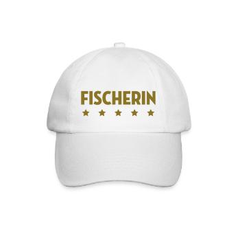 Fischer - Fischerin - Fisch - Meer - Fischerei - Baseballkappe - Weiß/Weiß - Vorne
