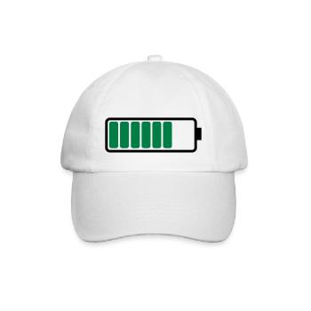 battery_02 - Baseball Cap - white/white - Front