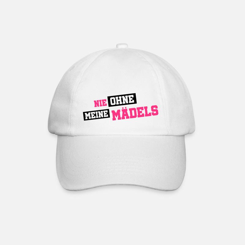 nie ohne meine maedels - Baseballkappe - Weiß/Weiß