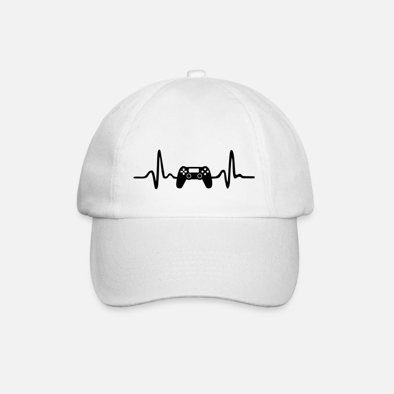 Gaming Herzschlag - Baseballkappe - Weiß/Weiß
