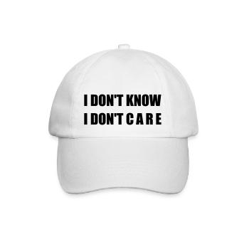 Nerdy design "IDK IDC" shape - Baseball Cap - white/white - Front