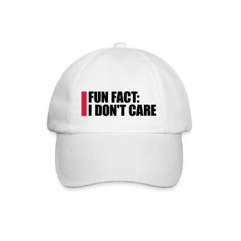 I don't care fact - Baseball Cap - white/white - Front