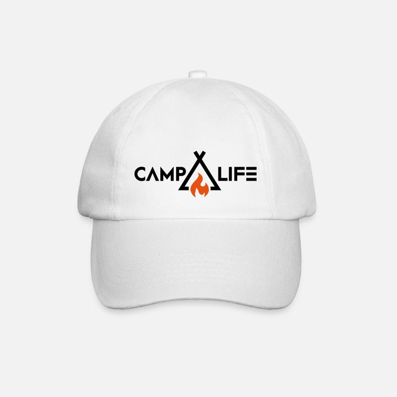 Camping avec feu de camp - Casquette classique - blanc/blanc