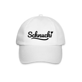 Schnucki Schrift Herz - Baseballkappe - Weiß/Weiß - Vorne