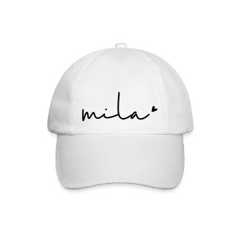 Name Mila - Baseballkappe - Weiß/Weiß - Vorne