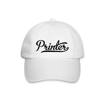 Printer - Baseball Cap - white/white - Front