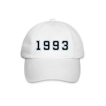 1993 Jahr Geburtstag - Baseballkappe - Weiß/Weiß - Vorne