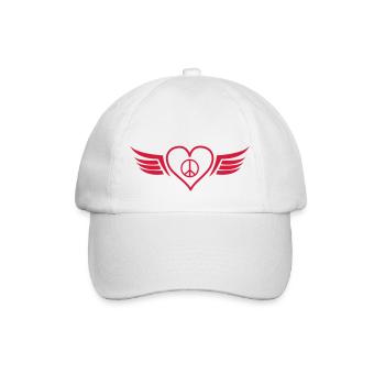 Cœur Ailes Paix - Casquette classique - blanc/blanc - Devant