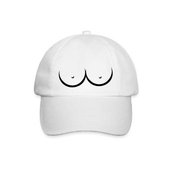 Titten Brust Busen - Baseballkappe - Weiß/Weiß - Vorne