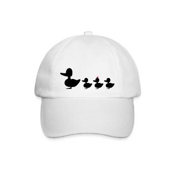 Duck family with punk revolutionaries duck - Baseball Cap - white/white - Front