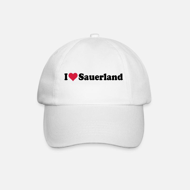 I love Sauerland - Baseballkappe - Weiß/Weiß