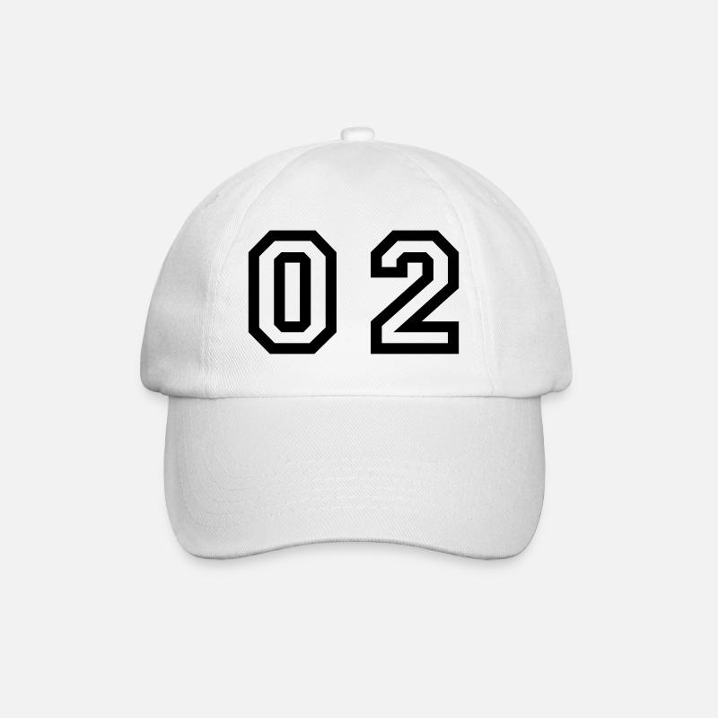 nombre - 02 - zéro deux - Casquette classique - blanc/blanc
