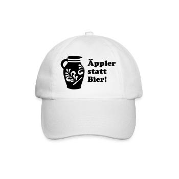 Bembel Äppler statt Bier - Baseballkappe - Weiß/Weiß - Vorne